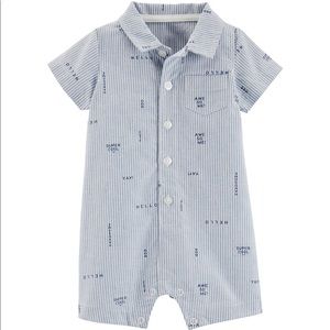 Blue Striped Kids Romper